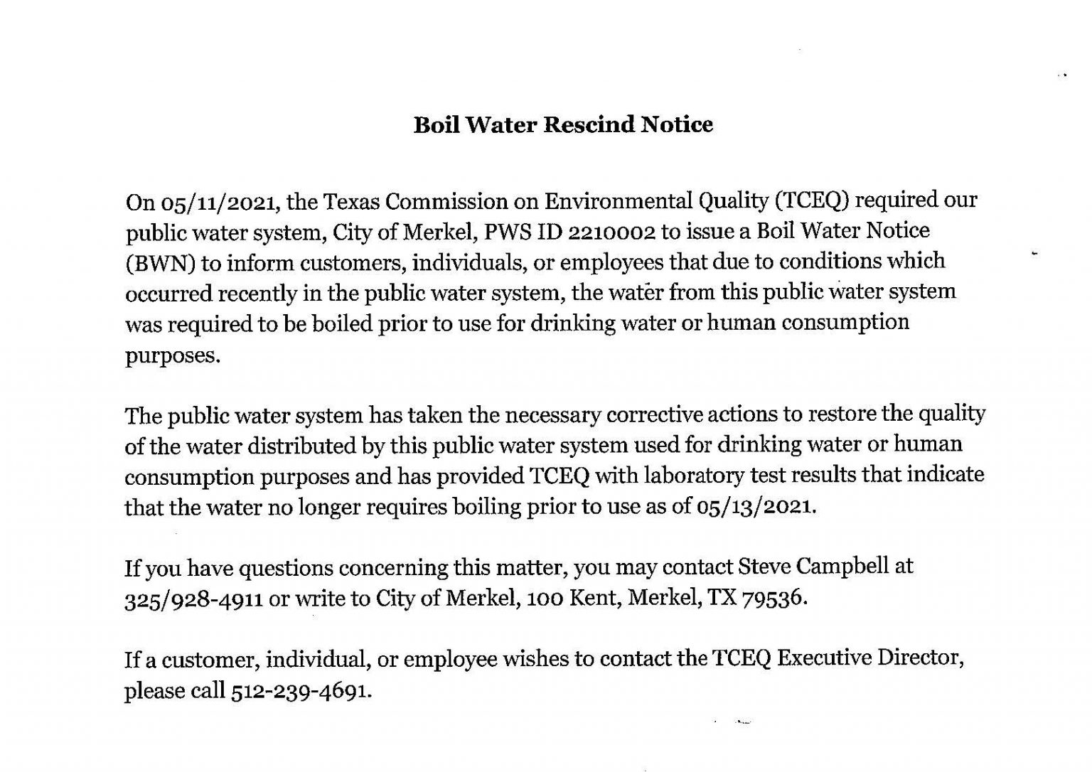 Archived Community Events/Alerts Merkel Texas